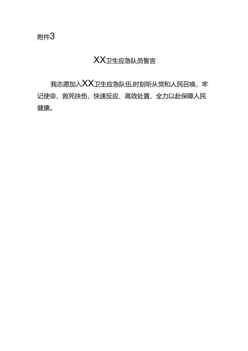 XX卫生应急队员誓言.docx